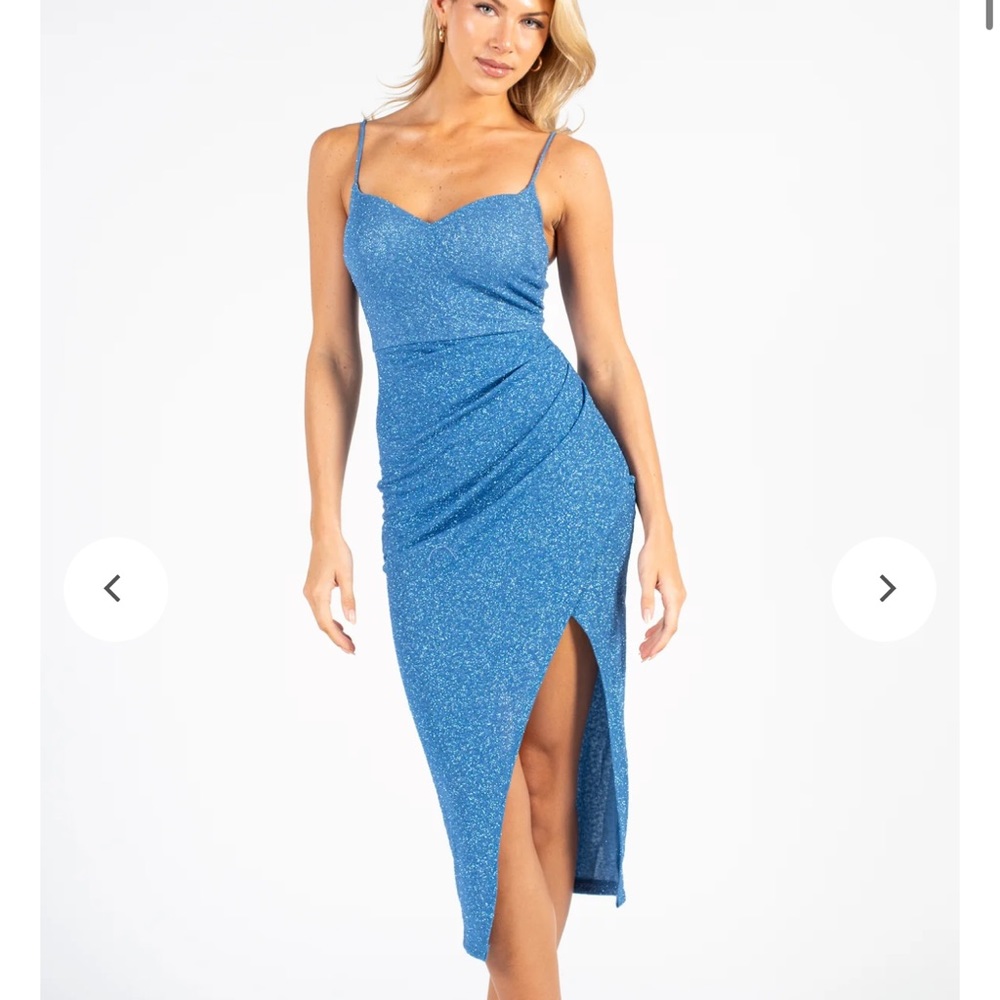 Sparkly blue cocktail dress from Honey- worn once